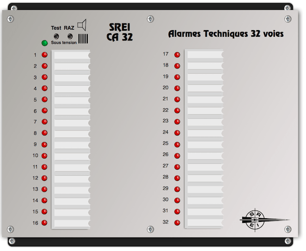 Coffret d'alarmes techniques 32 entrées ultra plat
